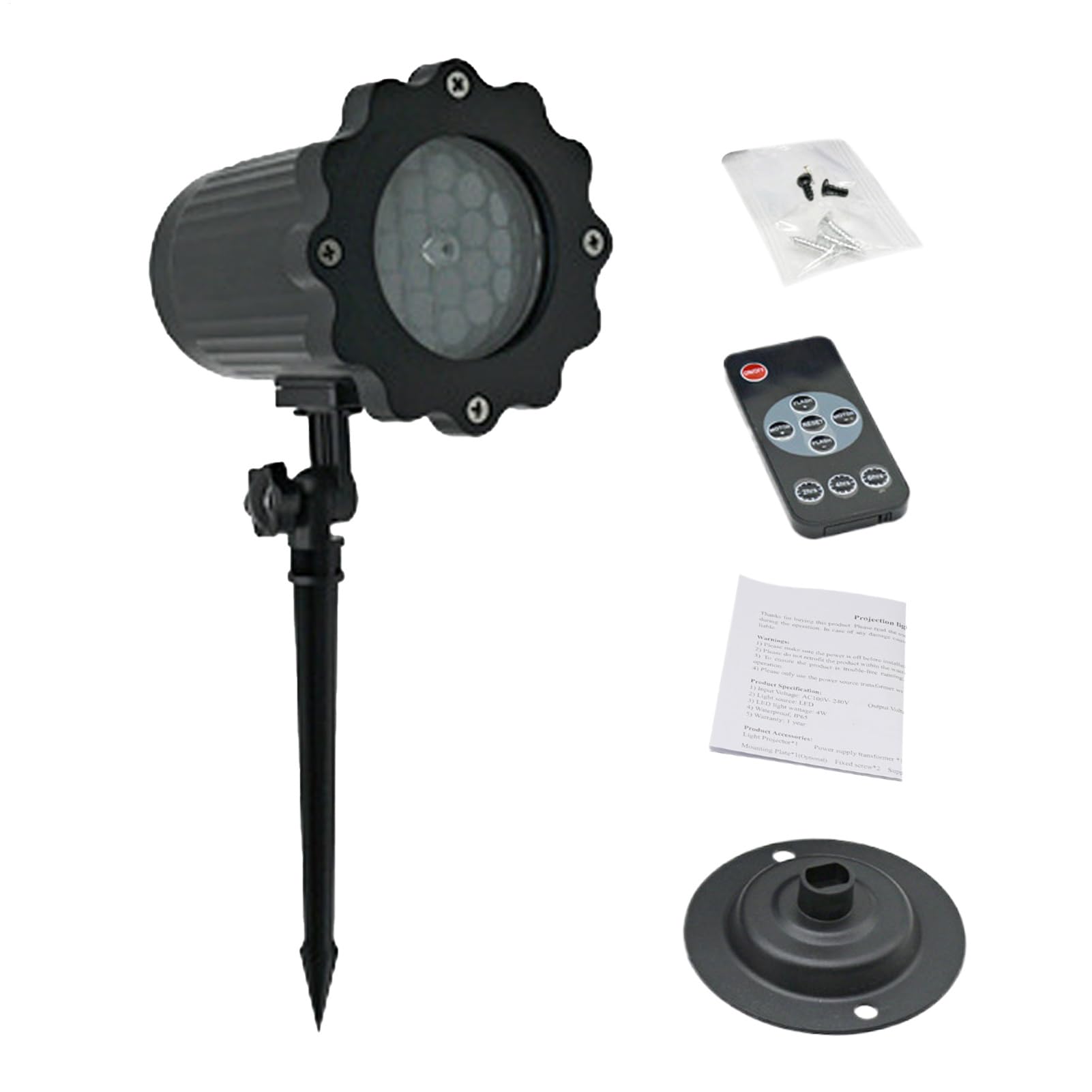 クリスマス 降雪プロジェクターライト - 降雪ランプ 360度回転 - ランプ投光照明でウィンターガーデンを彩る画像