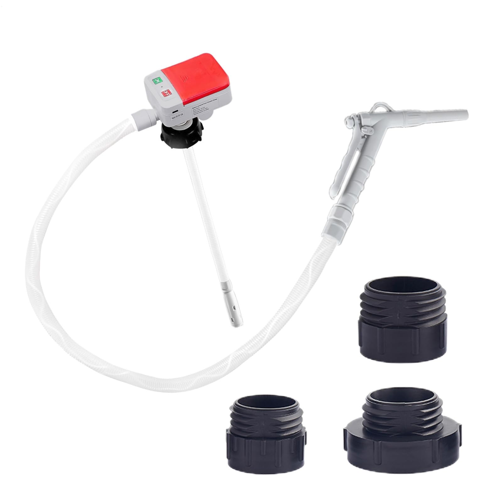 ポータブルオイル転送ポンプ | 高速サイフォン 自動停止センサー付き - 12/ オイル缶タンクポンプ 3個のアダプターと130ホース付き - 自動車、船舶、農場、工場用｜キラリラ店