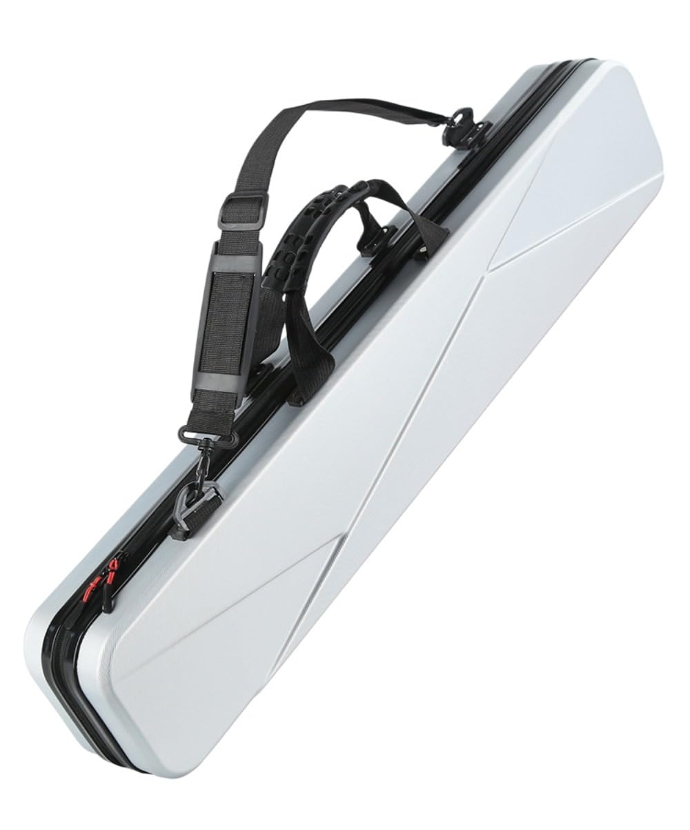 ビリヤード キューケース 2本収納 4バット 8シャフト 85cm ハードケース 2WAY 背負える ショルダーベルト付き 手提げ 大容量 耐衝撃 防水 傷防止 ビリヤードバッグ 持ち運び 保護 スタイリッシュ シルバー ブラック