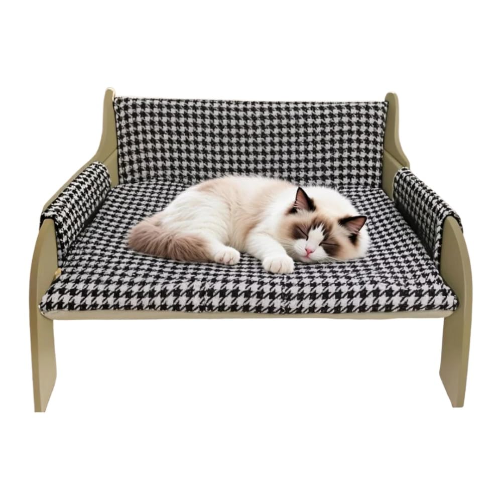 ペットソファ、ドッグコット、小型 犬・猫用ベッド、涼感メッシュ、通気性、すべての季節に適しています、籐マット、耐摩耗・耐引っかき、安定構造、洗える、屋外 室内用 ()｜キラリラ店
