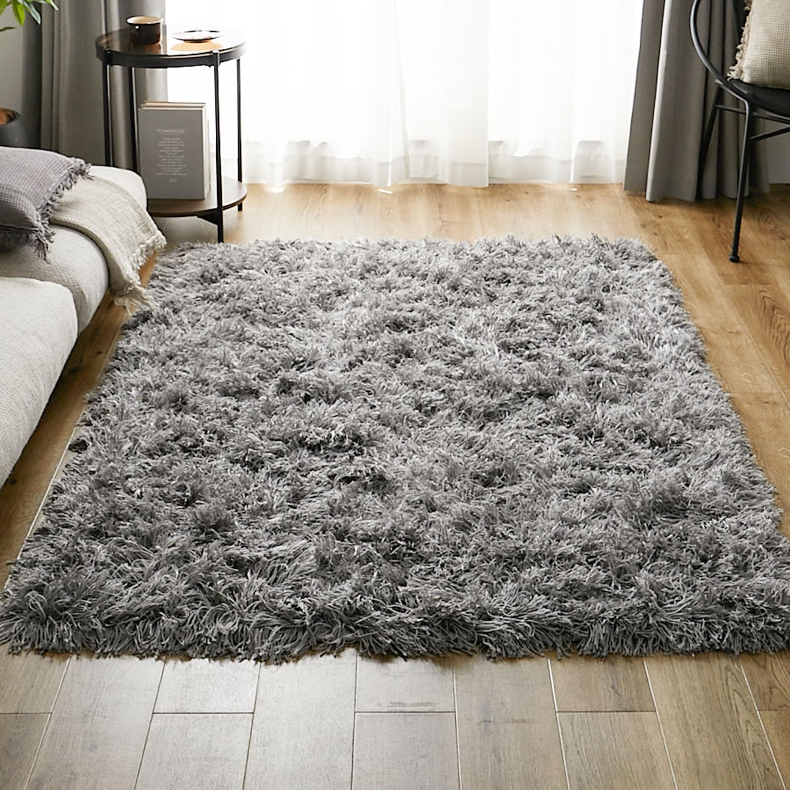 グラムスタイル ハンドメイドシャギーラグ 1.5畳 130&times;190 洗える 床暖房対応 グレー｜キラリラ店