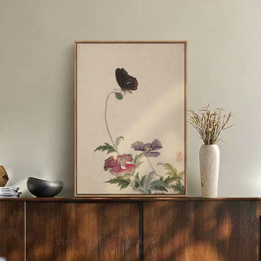 工芸貼り出し ひな形 かざり付ける画 花 中華風 雅びやか 工芸ダイアログボックス 貼り出し 帆布 図面 お座敷飾りつけ 壁の絵 飾りつけ 長いすの周囲の状況図面 室内装飾 壁飾りつけ