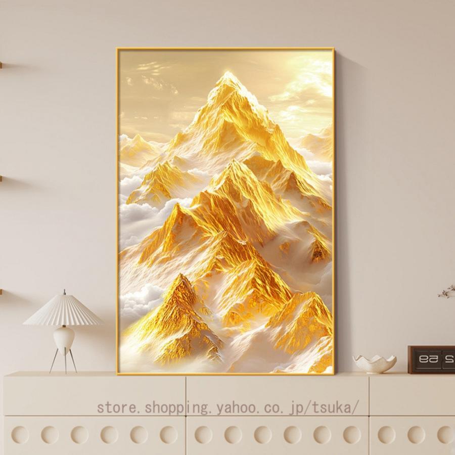北欧 アートポスター アートパネル 日照金山 風水 幸運 絵画 フレーム おしゃれ インテリア 壁掛け 玄関 装飾画 寝室 壁画 装飾 オフィス 完成品