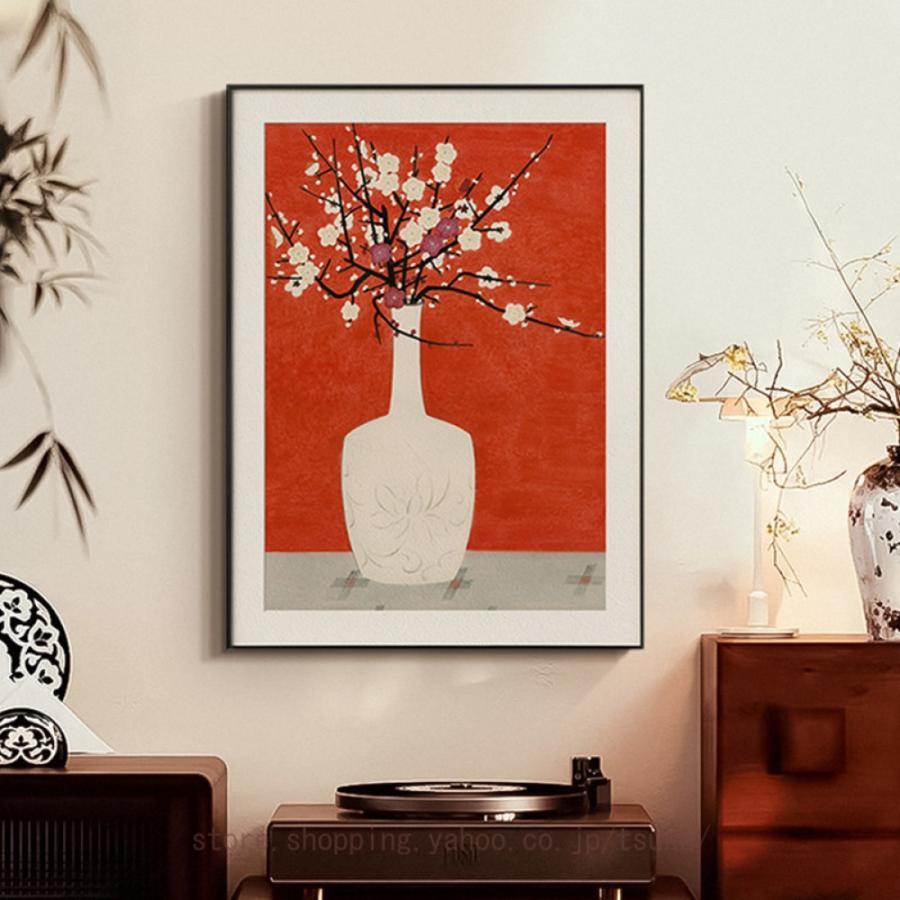 見晴らし画 作物ダイアログボックス 飾りつけ絵 梅の花 花咲く 観葉草木 中華風 花立て 張り出し 飾りつけ 一こま レトロ 作物ゲーム盤 室内装飾 図面 刷り上げるされた
