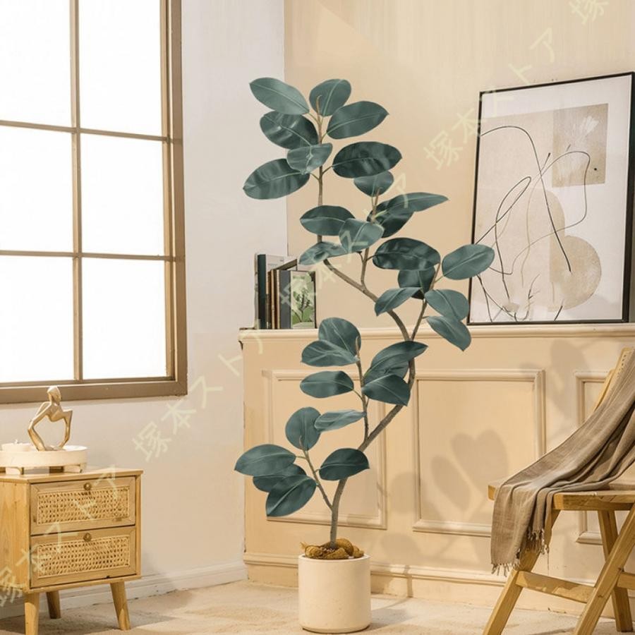 人工樹木 観葉植物 フェイク ゴムの木 人工観葉植物 観葉樹 大型 造花 幸福の木 鉢植え 植木 フェイクグリーン 飾り用 水やり不要 枯れない 害虫駆除不要|きらりライフ
