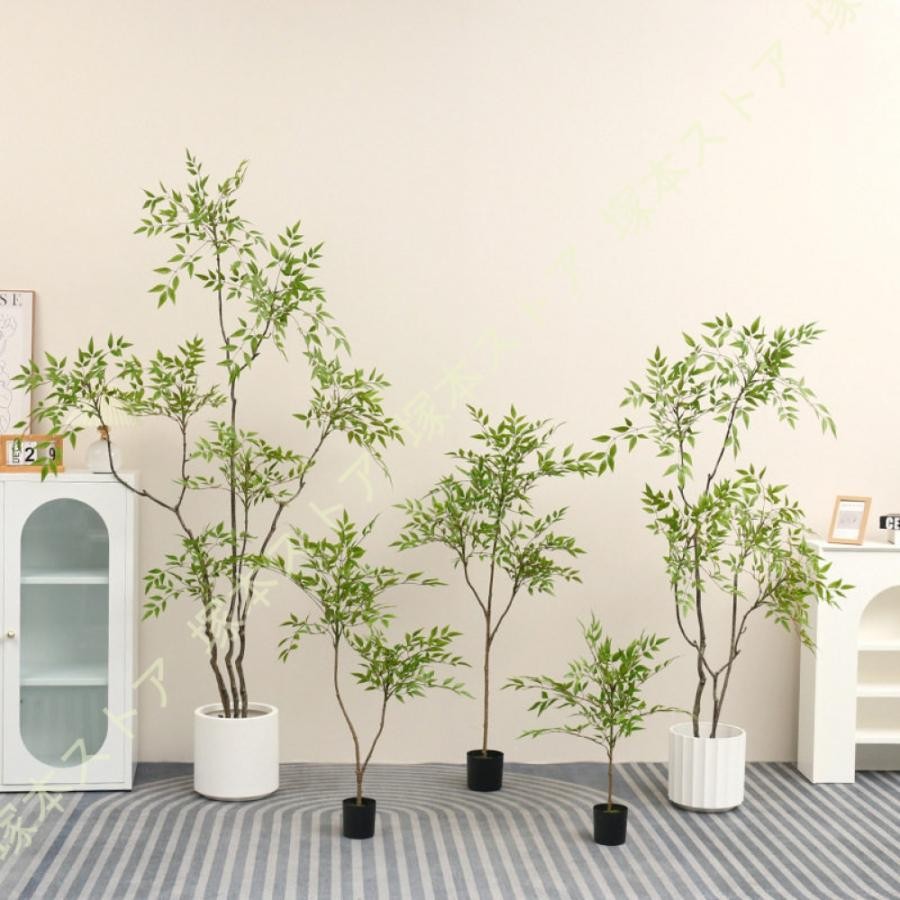 フェイクグリーン 人工竹の木 笹 人工観葉植物 フェイク大型 室内用 造花 シンプル オフィス 室内 インテリア 鉢植え 水やり不要 おしゃれ 人工 引っ越し祝い|きらりライフ