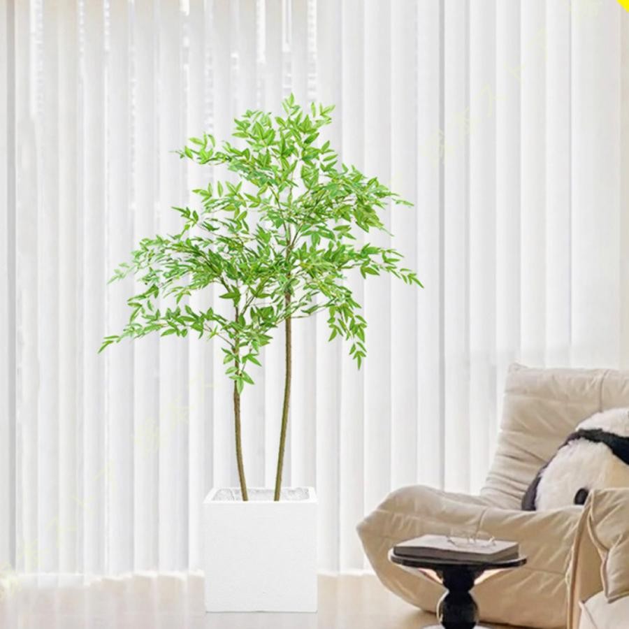 竹 人工観葉植物 フェイクグリーン 大型 人工ヤシの木 人工鳥 楽園の木 室内装飾 屋内 屋外 大型 トロピカル フェイクバナナの葉 植物 リビング 寝室 屋内｜きらりライフ