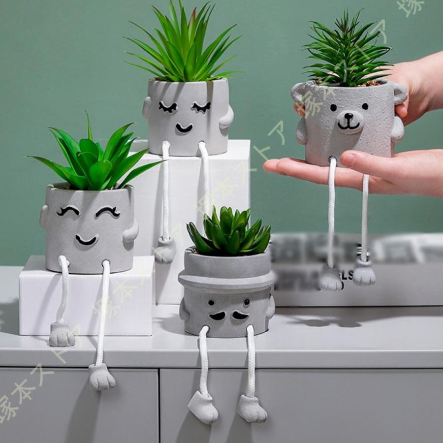 人工観葉植物 フェイクグリーン 小型 人工多肉植物 プランターポット 人工植物 自宅 オフィス 机 まあるい インテリア飾り テーブル 玄関 窓側 リビング 棚|きらりライフ