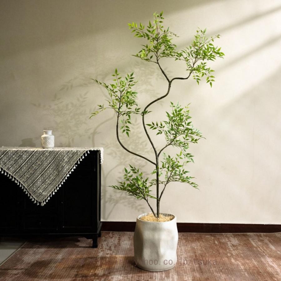 南天竹 人工観葉植物 大型 竹 鉢付き 人工竹の木 鉢植え 造花 撮影道具 部屋 オフィス 家の装飾 屋内 屋外 室内用 ディスプレイ フェイクグリーン 人工盆栽|きらりライフ