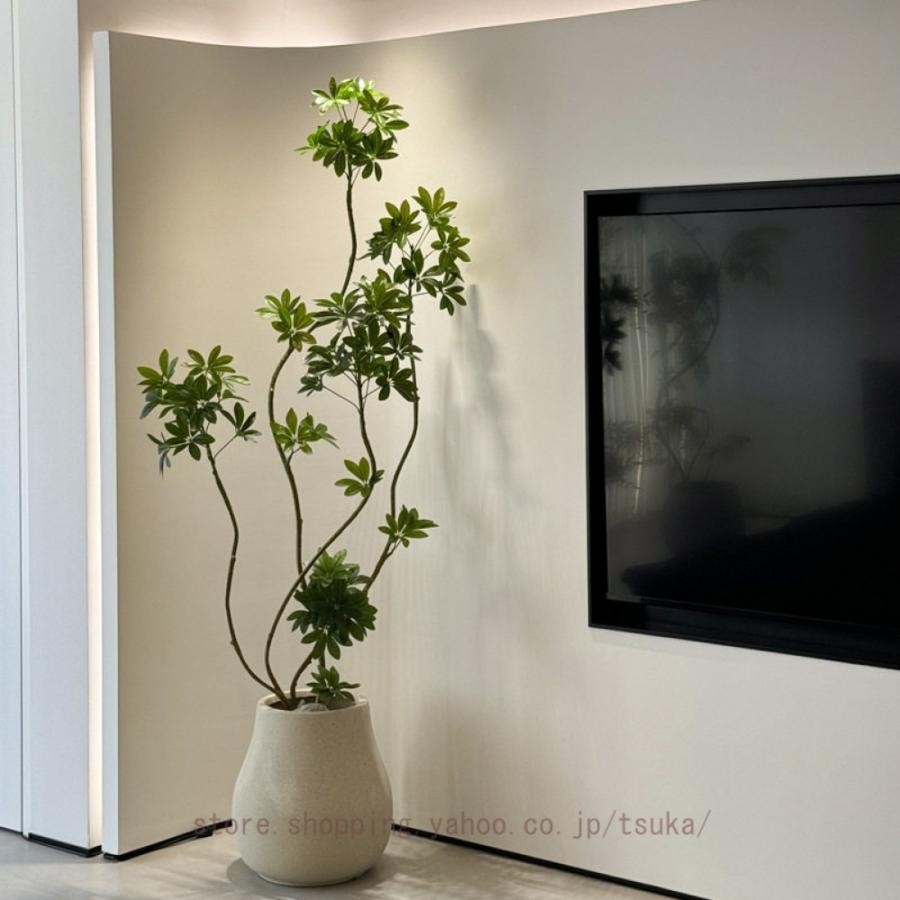 フェイクグリーン 大型 観葉植物 フェイク 人工観葉植物 造花 インテリア おしゃれ お祝い 鉢 植木 葉 枝 木 室内 玄関 リビング オフィス 爽やか シンプル|きらりライフ
