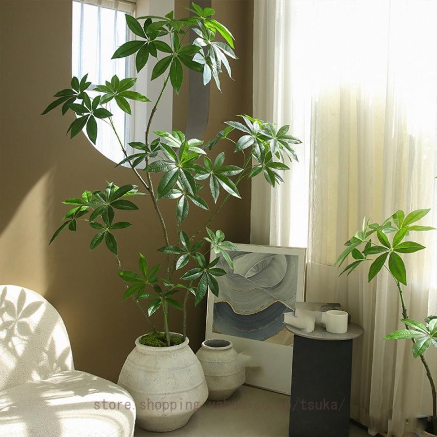 人工観葉植物 フェイクグリーン 観葉植物 フェイク パキラ インテリアグリーン 造花 室内 おしゃれ 水やり不要 鉢植え お祝い 結婚 父 母 お祝い お礼 贈り物｜きらりライフ