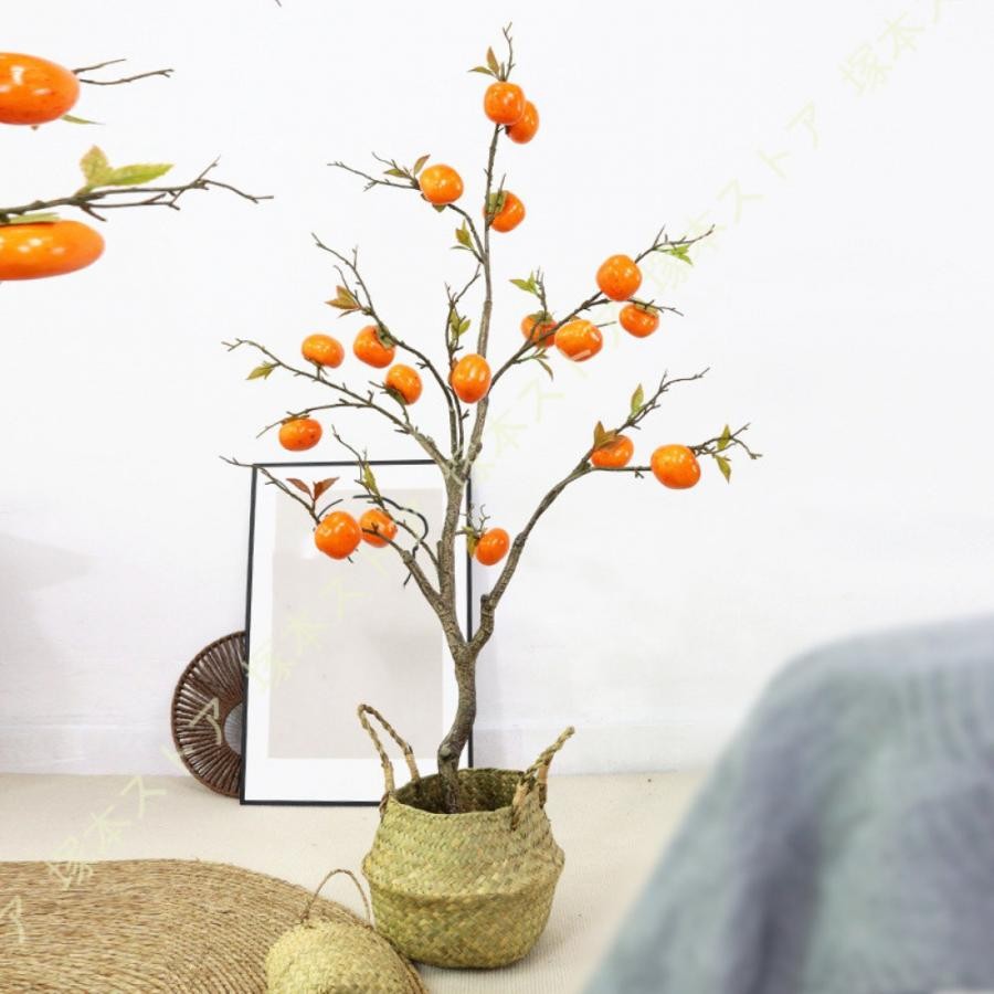 水やり不要 観葉植物 柿の木 フェイクグリーン 人工観葉植物 造花 大型 リアル お手入れ不要 抗菌 インテリア 人工 おしゃれ かわいい 枯れない人工植物｜きらりライフ