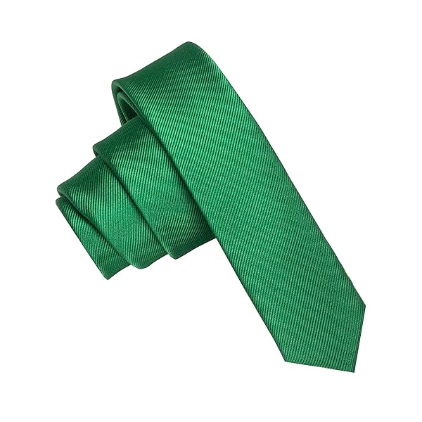 メンズ グリーン緑 ネクタイ エクストラ ナロータイ スキニータイ 4CM幅 細 若者 ネクタイ 洗濯 可能画像