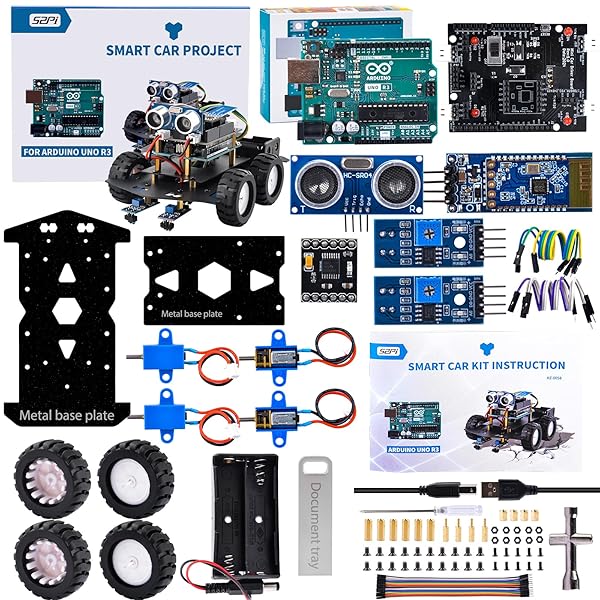 スマートロボットカーキット Arduino UNO R3 用、STEM プログラム受けつたえる陰電子一揃いの道具/科学の科目コーディング一揃いの道具、UNO R3 ゲーム盤付き添い人