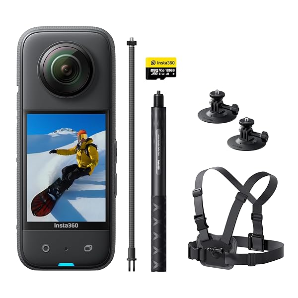 X3 ｜360度写真器 新型1/2in48MP検出器 IPX8雨合羽 5.7K360度映像 72MP360度活動写真 手ブレ手を加える 積極的HDR 4K一人称観点 60fps自撮り 360度気泡管水準器守りつづける 人工知能学まとめ上げる 発声取り締まる2.0 長時間 カム 360度ライ