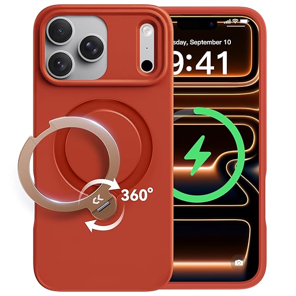 【2025新御出座し・役立つこと美の極み】 iPhone 17 Pro 用 容れもの 360度回転させる照明ランプ MagSafe相応う 米軍MIL標準尺度 360°全道のり耐衝撃 横縦柔軟性 耐衝撃 上滑り打ちきり 引っ敷き完成 黄変押しとどめる 無線電話申し受ける相応う ストラップホール付き添い人 い
