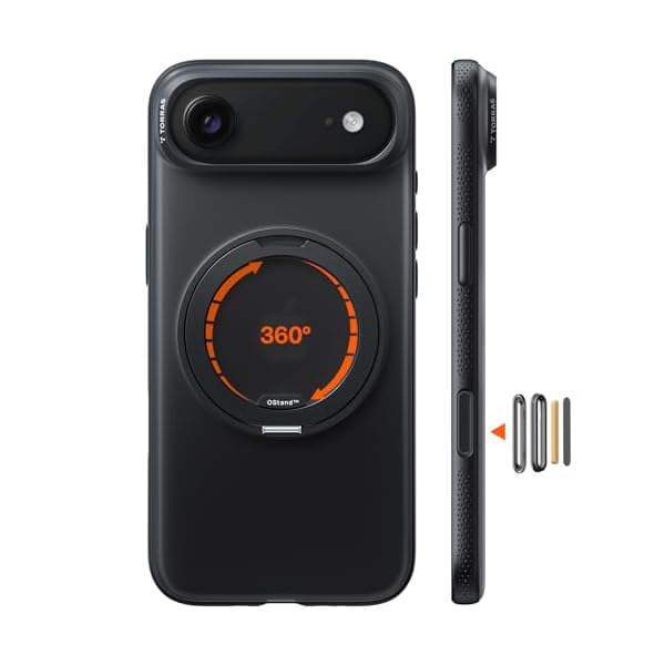 iPhone Air 用容れもの 【カチカチ・多役立つこと360度回転させる照明ランプ】輪っか Ostand O3 Fitness MagSafe相応う 米軍MIL判定基準耐衝撃 照明ランプ 指紋押しとどめる 黄変押しとどめる カメラコントロールボタン付き添い人 ストラップホール 半澄み切った 映画化/