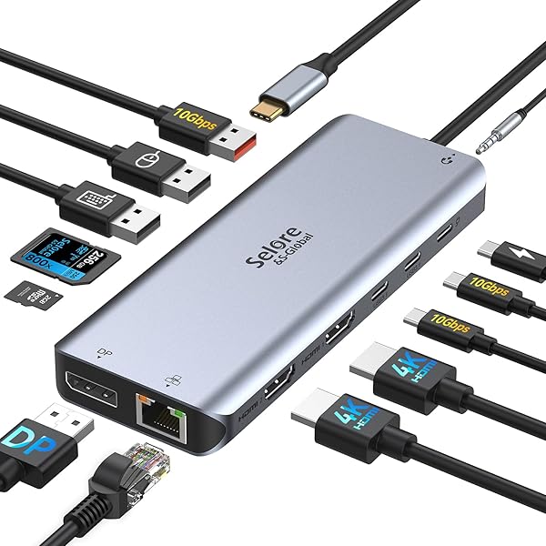 【13-インチ-1 3画面流行り物 2 HDMI＋DP 】Selore USB C 縛ステイション 2/3画面最終生産物 type-c usb こしき10