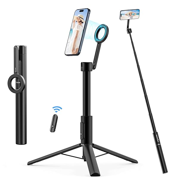 MagSafe式自撮り棒 超長164珊 スマホ三脚 スマホホルダー MagSafeに相応う セルカ棒 磁気磁石