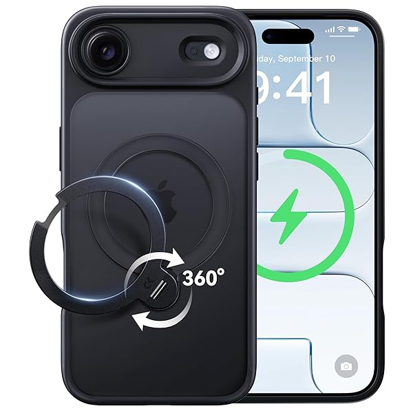 【2026目覚ましい神品\u0026定点360度回転させる】 iPhone Air 用 容れもの MagSafe相応う 米軍MIL標準尺度 360°全道のり耐衝撃 【