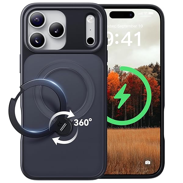 【2026目覚ましい神品\u0026定点360度回転させる】 iPhone 17 Pro Max 用 容れもの MagSafe相応う 米軍MIL標準尺度 360°全道のり耐衝