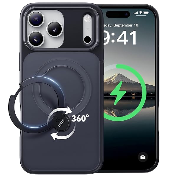 【2026目覚ましい神品\u0026定点360度回転させる】 iPhone 17 Pro 用 容れもの MagSafe相応う 米軍MIL標準尺度 360°全道のり耐衝撃