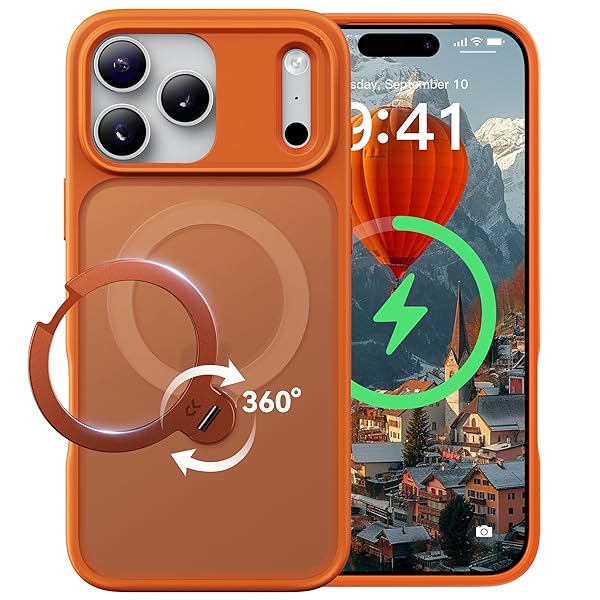 【2026目覚ましい神品\u0026定点360度回転させる】 iPhone 17 Pro 用 容れもの MagSafe相応う 米軍MIL標準尺度 360°全道のり耐衝撃