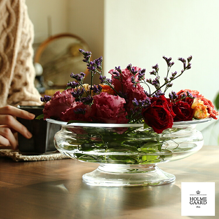 全日本送料無料 HOLMEGAARD フラワーボウル 19cm 4343800 ホルムガード OLD ENGLISH オールドイングリッシュ<br> FLOWER  BOWL by Claus Dalby<br>デンマーク 花瓶 ガラス 北欧