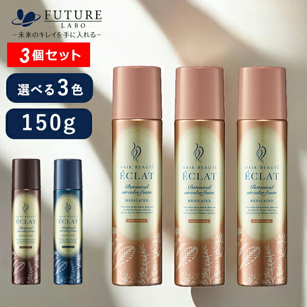 【ポイント最大37倍】ヘアボーテ エクラ ボタニカルエアカラーフォームEX 3本セット 簡単 白髪染め 手軽 ダメージヘア ヘアケア FUTURE LABO フューチャーラボ 医薬部外品 正規品 ギフト対応可