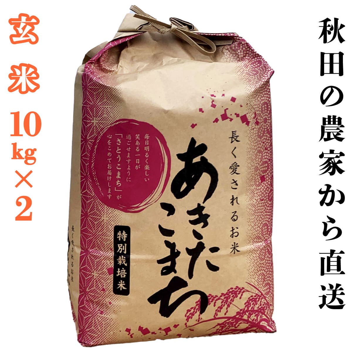 2298円 Rakuten 玄米 あきたこまち 令和４年新米 ２０kg 10kg×2 秋田県産 大潟村 特別栽培米 減農薬 減化学肥料 一等米  農家直送 送料無料 20キロ 新生活応援 一人暮らし ギフト プレゼント きれい