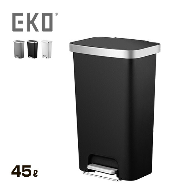 【特典あり】EKO HANA STEP BIN ハナ ステップビン 45L[45リットル ゴミ箱 ごみ箱 おしゃれ スタイリッシュ リビング キッチン ダイニング ふた付き 蓋付き ペダル 洗面所 新築 引越 ひっこし 新生活 ホワイト ブラック グレー]｜キレイスポット