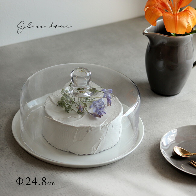 【楽天市場】【レビュー特典あり】ガラスドーム Φ24.8cm[ケーキカバー ケーキ カバー ガラス ケーキドーム 透明 ディスプレイケース
