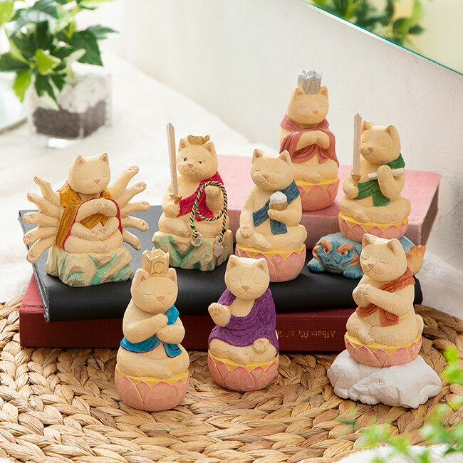 【レビュー特典あり】MORITA＆仏像工房 仏屋さかい 猫buddha 干支守護本尊<BR>[猫 ねこ ネコ 置物 猫雑貨 干支の置物 小さい かわいい おしゃれ ミニ インテリア 小物 動物 御守り お守り 守護 木彫り 木彫 干支 仏像]