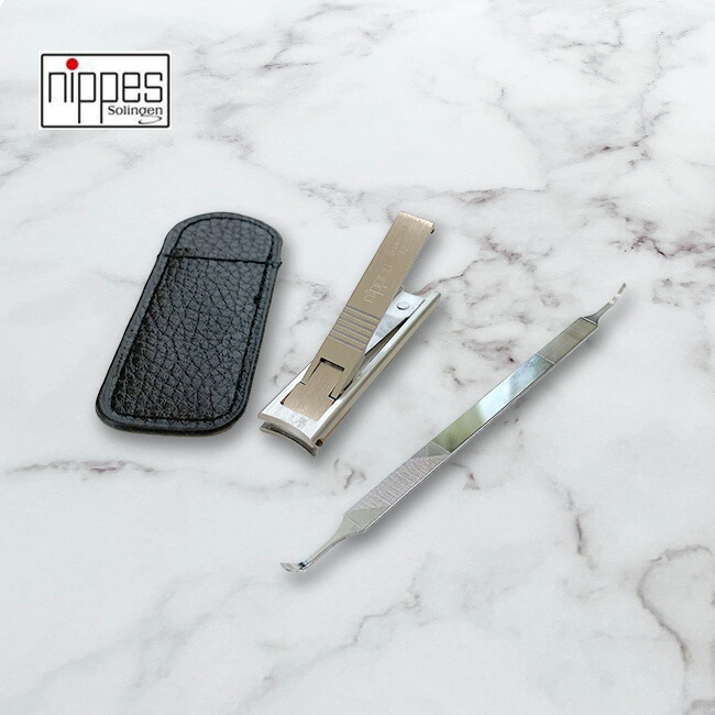 ドイツ製 財布にも入る薄い爪切り ＆日本製 3WAYヤスリ [小さい 爪切り ニッペス社 つめ切り 小さな ミニ 携帯用 つめきり 爪きり 足 爪 指 足用 手 手用 足指 コンパクト やすり 身だしなみ セット]