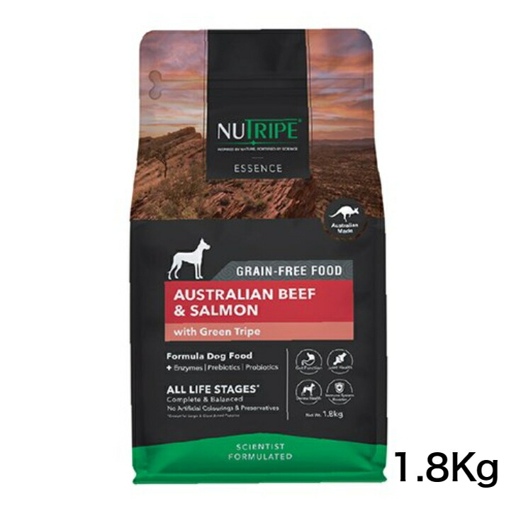 【楽天市場】ニュートライプ ドライフード ドッグ オーストラリアンビーフ&サーモンwithグリーントライプ 1.8Kg ドッグフード