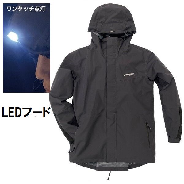 【2025年製 新品】 ジャケット 防寒 楽天市場】防水 ハマー 高輝度LED内蔵 HM-W10 レインウェア
