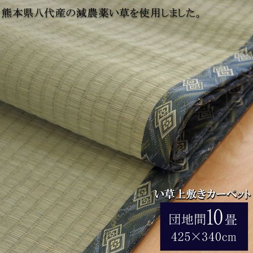 い草 畳 引っ敷き つや消し 上敷き 引っ敷き 『西陣』 団地間10畳（約425×340糎） むしろ 畳 糸引織 日焼止めること押しとどめる  思わしい 耐久性あり 臥し所 リビング 御茶の間 伸び伸びする 癒しくつろぎ 芳ばしさ 和 自主神経を整える 純国産 日本製 熊本県八代産イ草当て嵌めるイケヒコ6301019