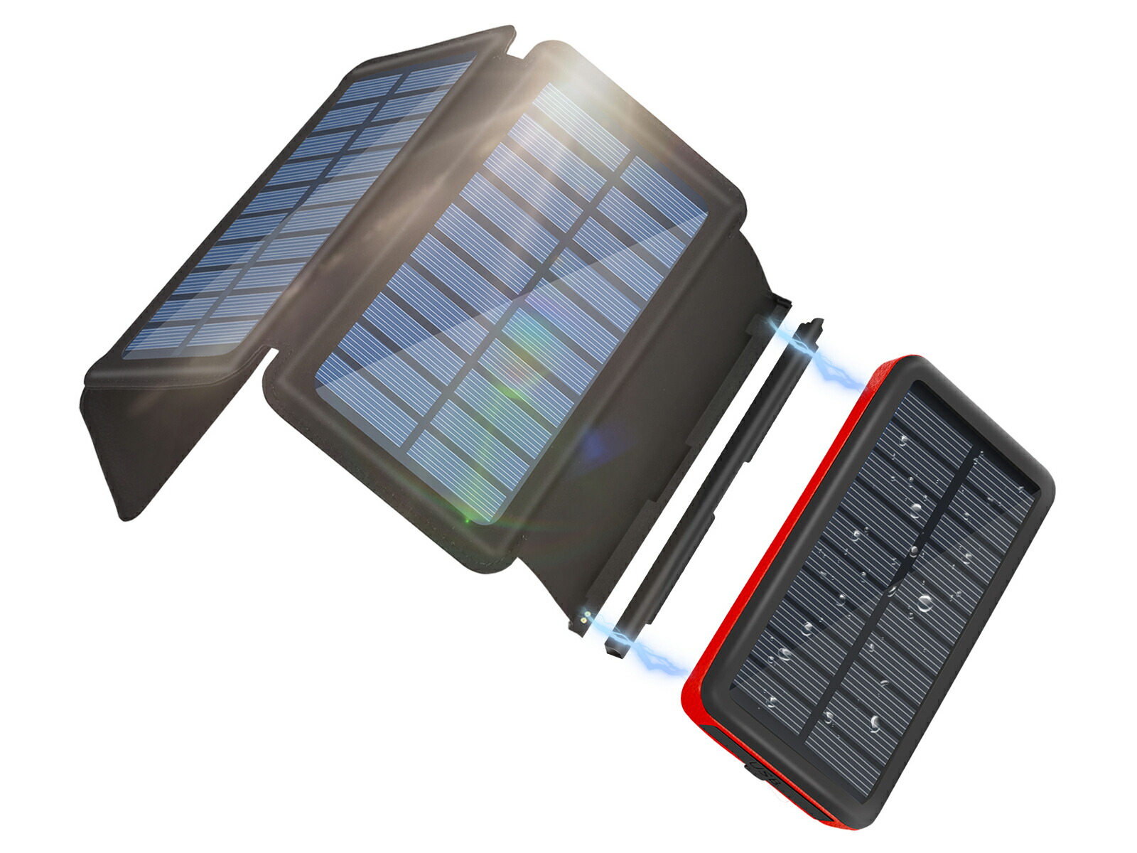 楽天市場 4枚ソーラーパネル搭載 ソーラー モバイルバッテリー 20000mah 大容量 Iphone ソーラー充電器 Ledライト付き ワイヤレス充電 携帯充電器 急速充電 ソーラーチャージャー アウトドア 耐衝撃 Iphone Android Galaxyに対応 防災グッズ Joyhouse