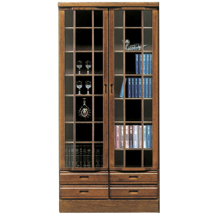 本棚 リビングボード ガラス扉 書棚 完成品|激安家具 Giraffe interior