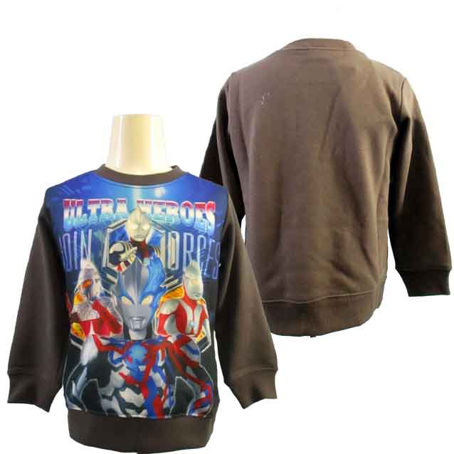 ウルトラマンブレーザー ウルトラヒーローズ★トレーナー 裏毛 ボーイズ スエット 男の子 子供 キッズ チャコール ブラック 100cm/110cm/120cm130cm◇バンダイ◇画像