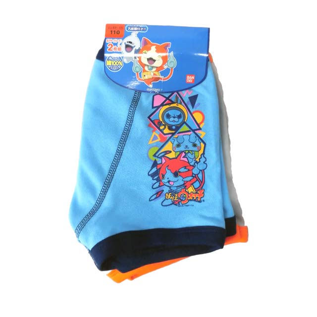 妖怪ウォッチ★プリント2枚組カラーボクサーブリーフ!/バックプリント+サイドプリント/下着/パンツ/肌着/綿100%◇バンダイ◇画像