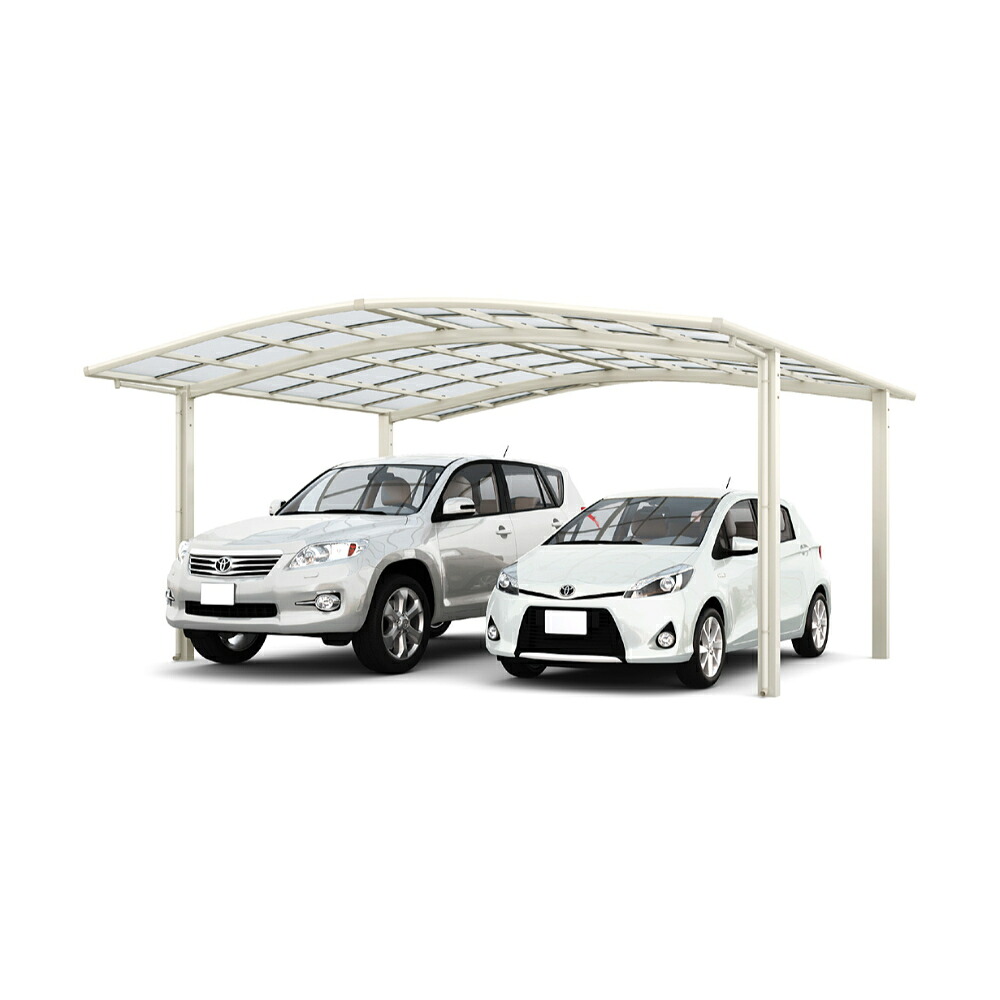 LIXIL リクシル ネスカR 2台用 基本 54-54型 H28柱 ポリカーボネート屋根材使用 『 カーポート 2台 本体のみ 駐車場 屋根 外構 エクステリア DIY 』