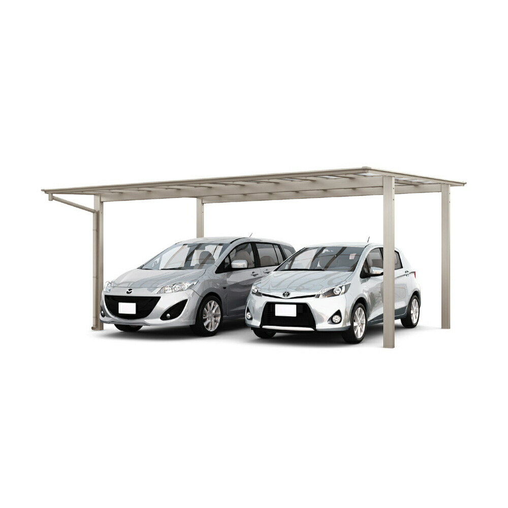 LIXIL リクシル ネスカF 2台用 基本 48-50型 標準柱 H22 ポリカーボネート屋根材使用 『 カーポート 2台 本体のみ 駐車場 屋根 外構 エクステリア DIY 』