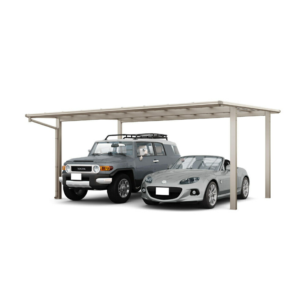 LIXIL リクシル フーゴF 2台用 基本 54-57型 H28柱 ポリカーボネート屋根材使用 『 カーポート 2台 本体のみ 駐車場 屋根 外構 エクステリア DIY 』|エクステリアのプロショップ キロ
