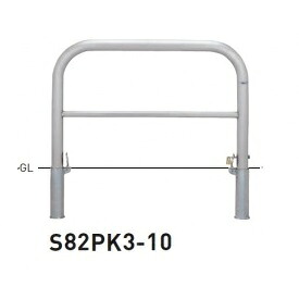 個人宅配送不可 帝金 S82PK3-10 バリカー横型 スタンダード ステンレスタイプ W1000&times;H650 直径60.5mm 脱着式カギ付｜エクステリアのプロショップ　キロ