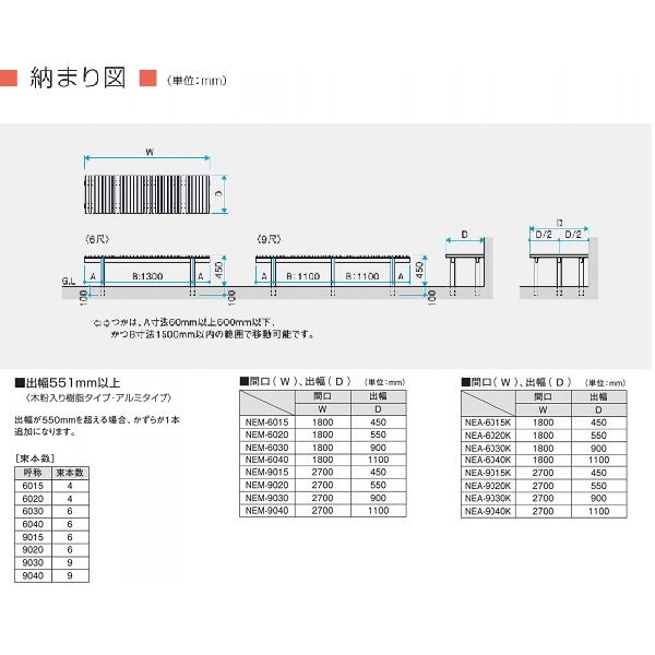 リクシル 受注生産品 独立タイプ ぬれ縁3型 1間×600 『濡れ縁