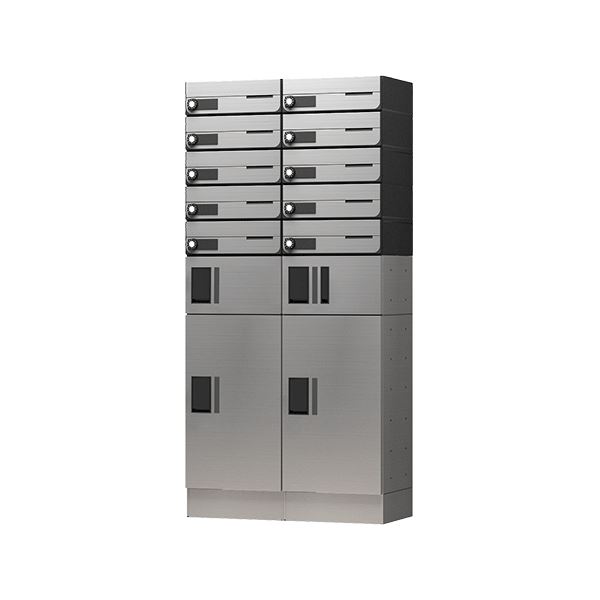 ナスタ 宅配ボックス席 プチ宅+郵便受け取り合わせ例 10戸用幅木操作手順 前入れ前出し『アパルトマン用』