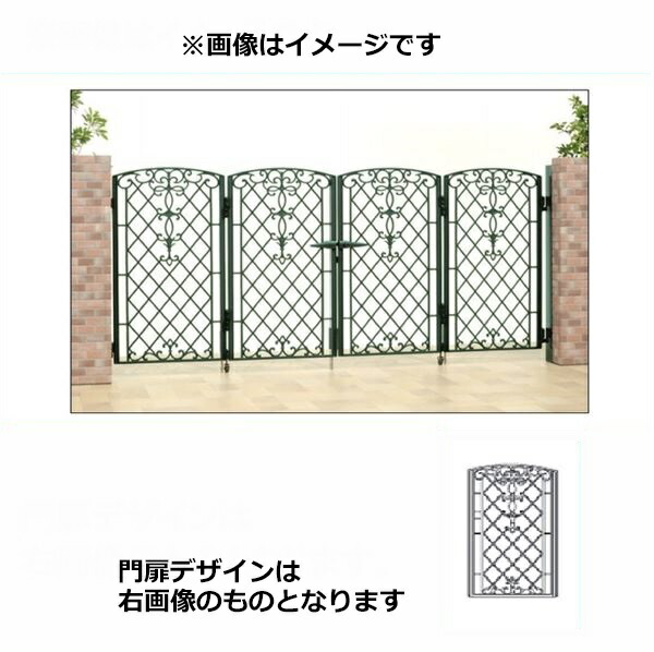 【送料無料】三協アルミ 門扉 キャスリート 1型 4枚折りセット 門柱タイプ 0812 『ゲート 部材 ガーデン 住宅 境界 入口 塀 壁 diy おしゃれ 鋳物 洋風 門扉』