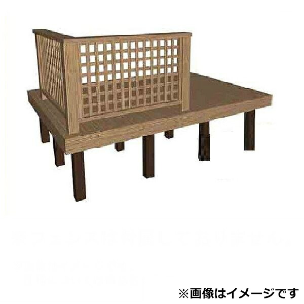 【組み立て式】タカショー タンモクアッシュ デッキセット(根太・束柱アルミ仕様) 2間×6尺 塗装済(アジアンブラウン)『炭化木材 腐りにくい 庭 ガーデン おしゃれ』