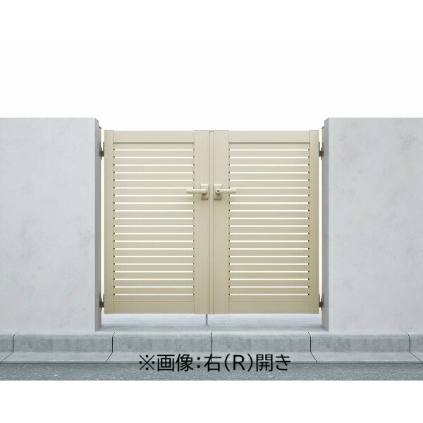 【送料無料】YKKAP シンプレオ門扉YS1型 両開き 門柱仕様 11-16L HME-V-YS 『横太格子デザイン』『ゲート 部材 ガーデン 住宅 境界 入口 塀 壁 diy おしゃれ 形材 門扉』